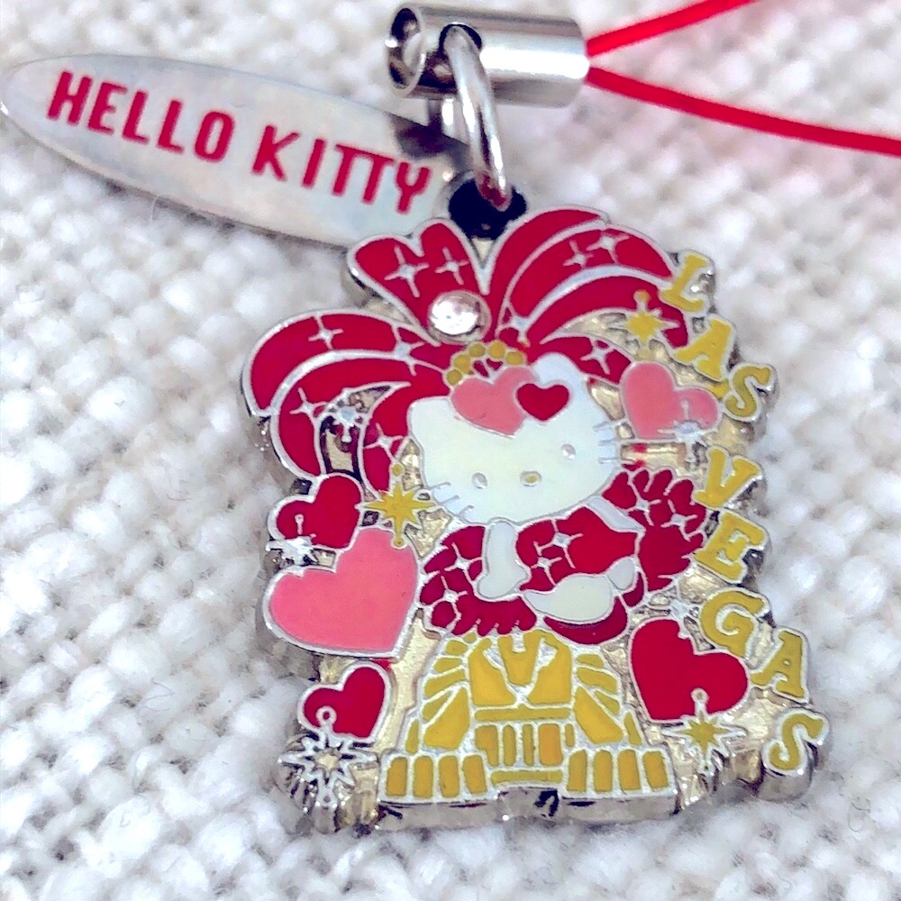 Hello Kitty Las Vegas Cell Phone Charm with Little Glass Crystal